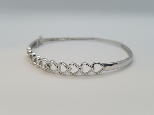 Bracciale stile Tiffany argento sterling 925 taglio tondo diamante cuore Y2K - Foto 3 di 12