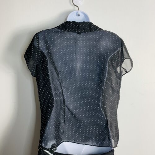 Pantalogy Womens Top & Skirt Set Sz PL Black White Polka Dot Short Sleeve - Picture 4 of 16