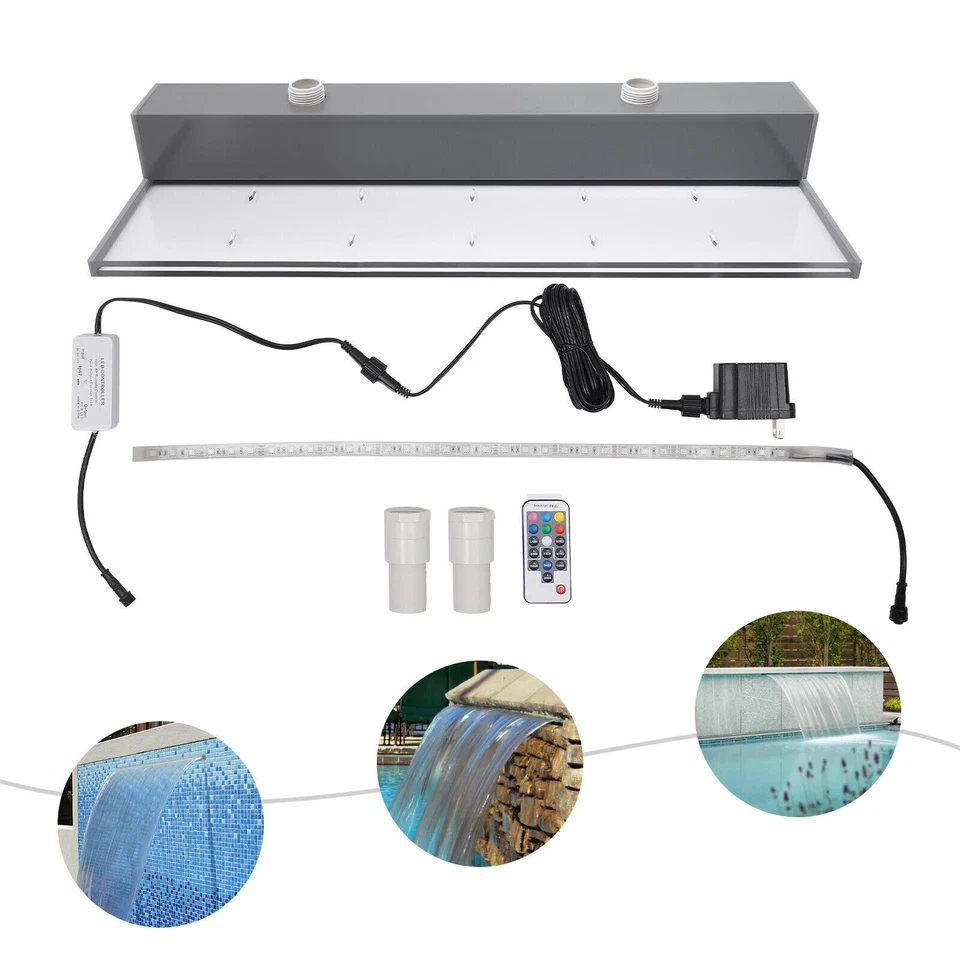 五颜六色的瀑布溢出道带遥控器和 7 种颜色选项 — 第 2/4 张图片