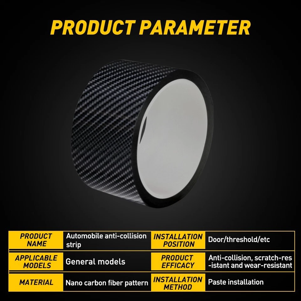 Protetor de soleira arranhão porta de carro adesivo de fibra de carbono corpo tira anti-riscos EXA - Imagem 3 de 4