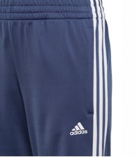 Image of Adidas YB TS Tiberio  Boys Blue White Stripe Jogging Bottom Trousers Size 9-10 Y