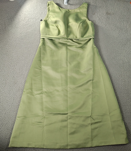 Alfred Sung Prom Empire Dress Womens Size 12 Green Kiwi Sleeveless Cocktail - Picture 2 of 10