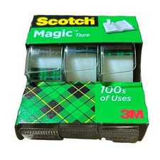 Scotch Magic Tape 3 Pk Gift Wrapping Office School 3105-ESF 3/4in x 300in 25 Yd