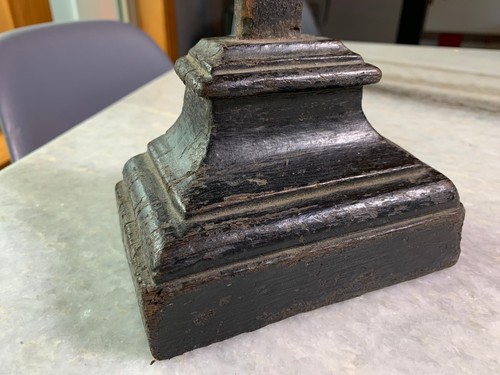 Antique EARLY 1600s-1700s Wood Wooden Leaded Lead Crucifix Cross Jesus PATINA! - Picture 4 of 18