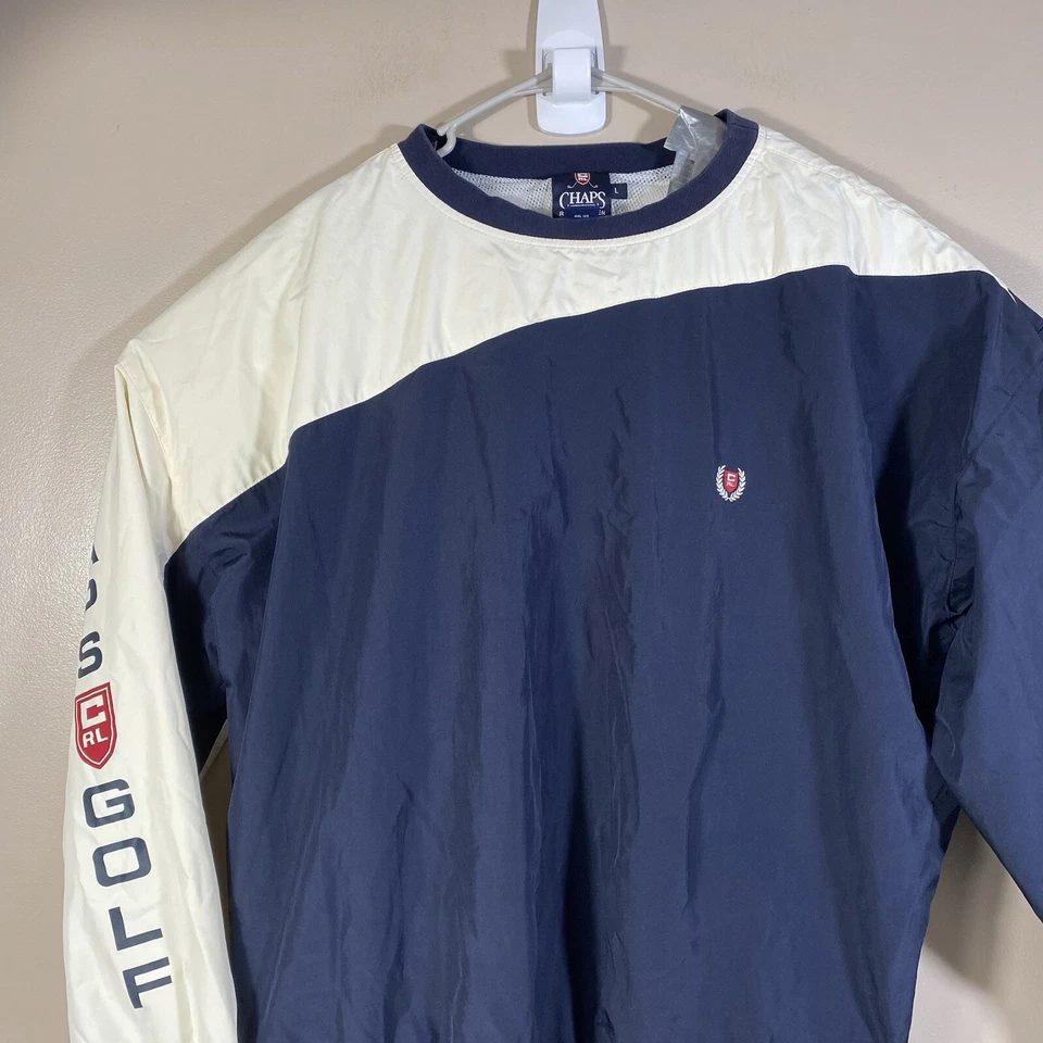 Chaqueta de Golf Chaps Ralph Lauren De Colección Azul Blanco Pullover Rompevientos Hombres Grande Foto 3 de 4