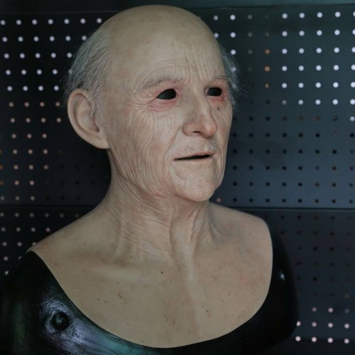 Highly simulated silicone old man Halloween performance mask old man mask - 第 7/9 張圖片