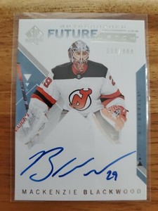2018 19 Upper Deck SP Authentic Mackenzie Blackwood Future Watch Auto /999