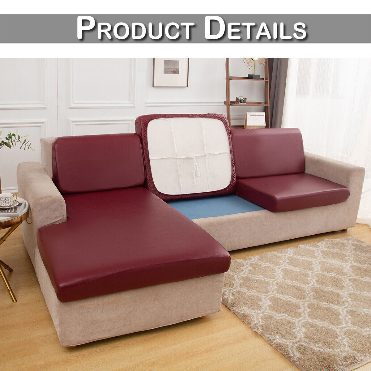1/2/3 Seater Waterproof Leather Sofa Seat Cushion Covers Replacement