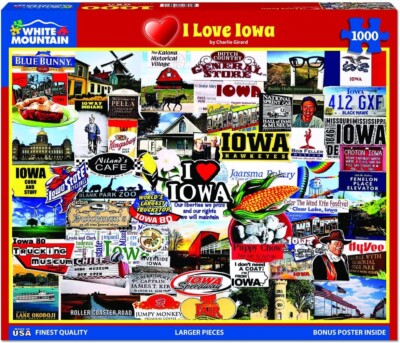 Weiß Mountain I Love Iowa 1000 Teile Puzzle 760mm x 610mm