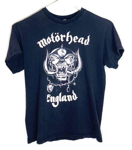 Vintage Motorhead England Medium Heavy Metal Concert Band Tee Black T-Shirt Flaw