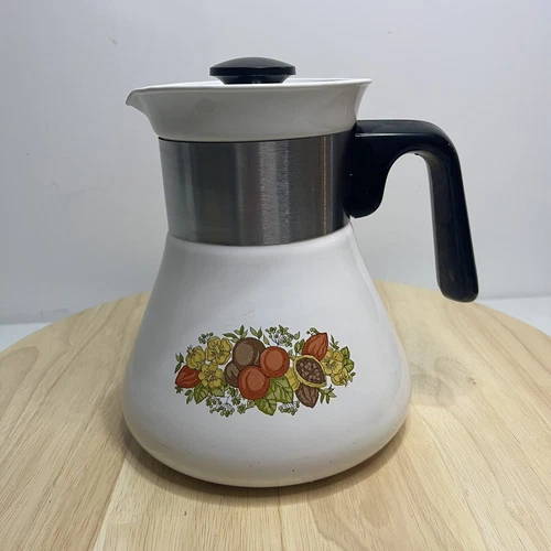 Vintage Corning Ware Spice Of Life P 106 6 Cup Le Cafe Coffee Pot Original Lid
