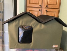K H Pet Products Two Door Cat Shelter Olive And Black Portable