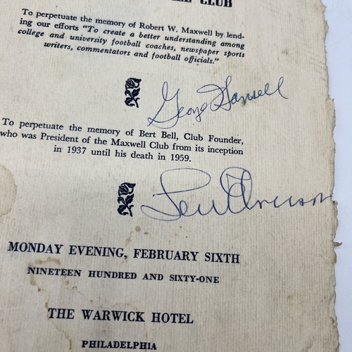 Norm Van Brocklin und Joseph Bellino Navy Autogramme 1961 Maxwell Football Club! - Bild 4 von 16