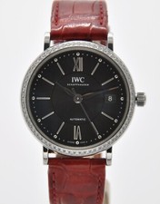 IWC Portofino Automatic 37mm Grey Diamonds Steel IW458104 Leather