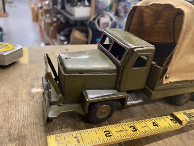 Vtg Military Canvas Friction Army Military Truck 10