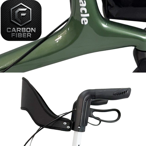 Carbon Fiber Fibre Rollator Ultralight Walker HighSeat Lighter Better Adjustable - Picture 13 of 15