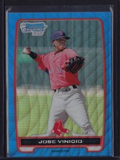 2012 BOWMAN CHROME PROSPECTS BLUE WAVE REFRACTOR JOSE VINICIO #BCP55 RED SOX