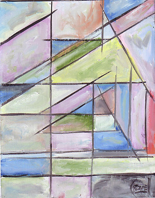 THE WORST TWEET  abstract painting 8x10 wood Vintage original new signed Crowell