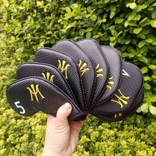 New Miura Gold White logo Golf Club Iron 3-9-PASX Headcover Black Carbon Magnet - Picture 15 of 27