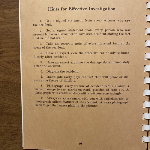 Investigation of Negligence Cases - Harvey G. Stevenson 1961 Lawyer Liability D2 - Imagen 12 de 12