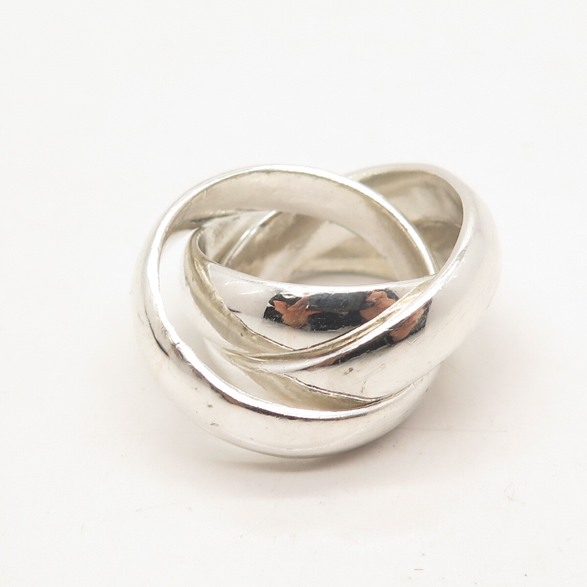 925 Sterling Silver Vintage Versani Triple Interlocked Band