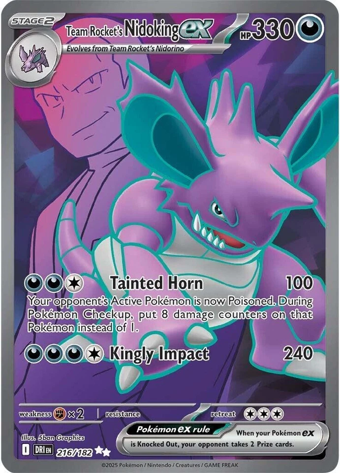 Team Rocket's Nidoking Ex 216/182 Sv10: Destined Rivals