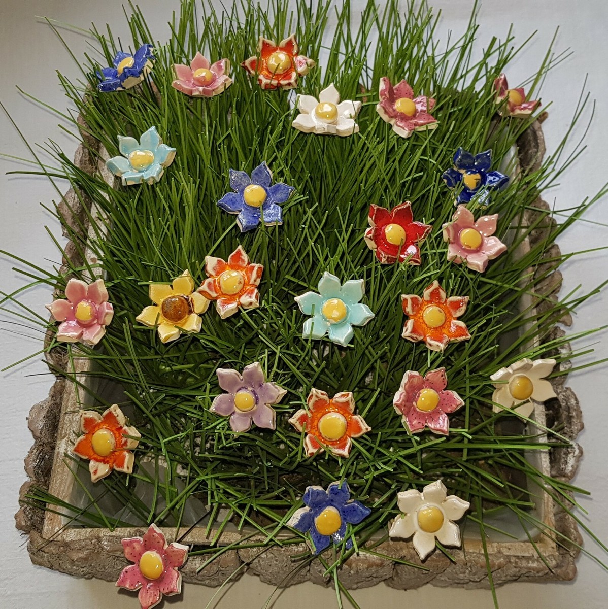 Keramik Blumen Stecker, 10 Stck Muttertag als Geschenk , Handgemacht  ,Garten | eBay.de