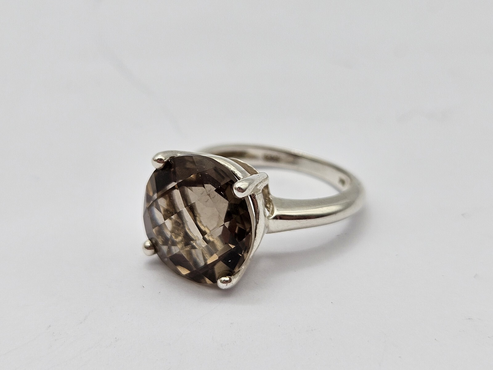Solid Silver Smoky Quartz Statement Ring. J1/2 (S… - image 5