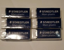 Staedtler Mars plastic Eraser 52650BK Pack Of 6 Free Shipping