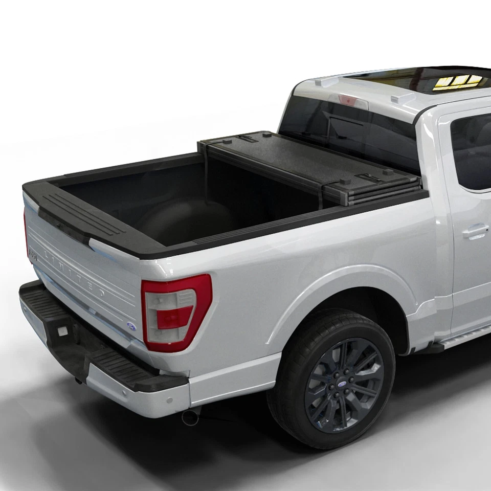 Cubierta rígida plegable para caja de camioneta | Se adapta a 15-26 Ford F150 5'5" Foto 3 de 4