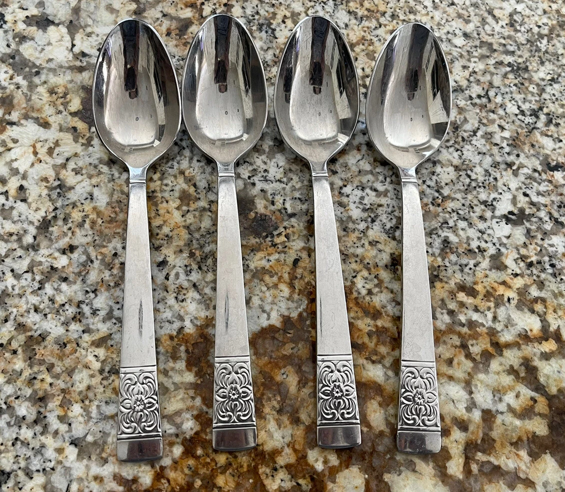 4 Reed & Barton 18/10 Stainless Table Spoon 7in.