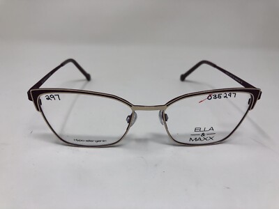 Ella & Maxx Eyeglasses Frame 701157 70 51-17-135 Gold Burgundy NY88