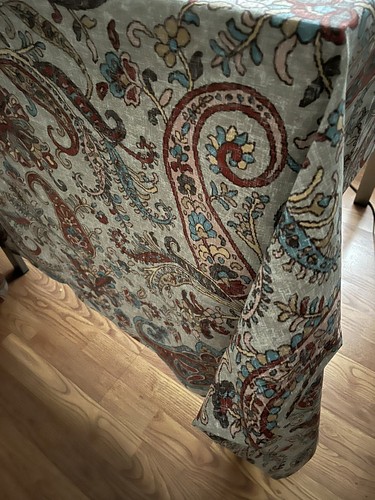 NICOLE MILLER 60x120 Paisley Multicolor 100% Algodón Mantel NUEVO - Imagen 3 de 10