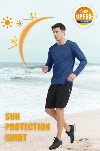 UPF 50+ Men's Sun Protection T-Shirts Long Sleeve Running Fishing Shirts Shirts - Picture 44 of 84