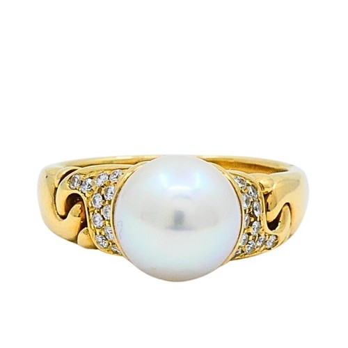 Bvlgari Pearl Diamond 18k Gold Cocktail Ring - 第 1/9 張圖片
