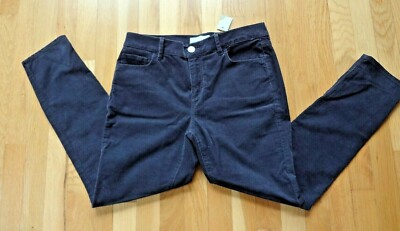NWT Loft Made and Loved Charcoal Cotton Corduroy Modern Skinny Pants in size 8