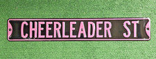 36" X 6 " Cheerleader St Metal Wall Art Street Sign Pink Black WS7A