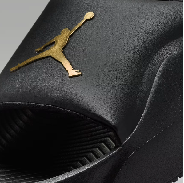 Jordan Men’s Black Leather Sandals with Gold Logo Jordan Franchise Men main image 4