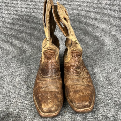 ARIAT Mens Heritage Hybrid Distressed Brown 12D Square Western Boots Buckaroo - Picture 2 of 10