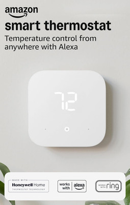 Amazon Smart Thermostat   Save money and energy - Works with Alexa and Ring - C-