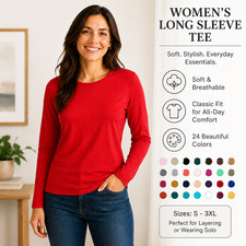 WOMENS LONG SLEEVE T SHIRT LADIES PLAIN ROUND NECK BASIC TOP SOFT CASUAL TEE TOP