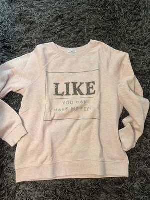 Kuschel Sweatshirt , Rose, Gr S, Glitzer Aufdruck LIKE