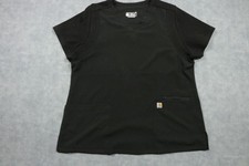 Carhartt Force Scrub Top Womens Large Black Modern Fit V-Neck Pockets Medical