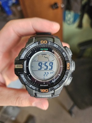 Casio ProTrek  PRG270-1CR  Solar Triple Sensor Watch - Black/Grey