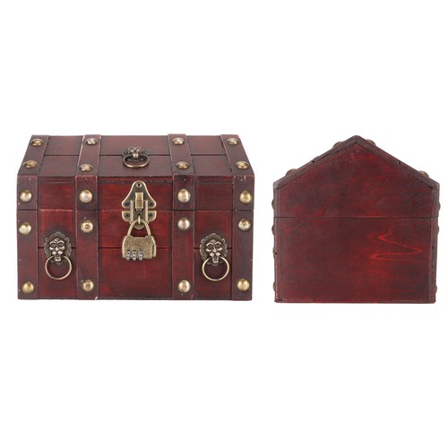 _Treasure Chest Storage Box With Combination Lock Handcraft Exquisite Wood T - Picture 3 of 12