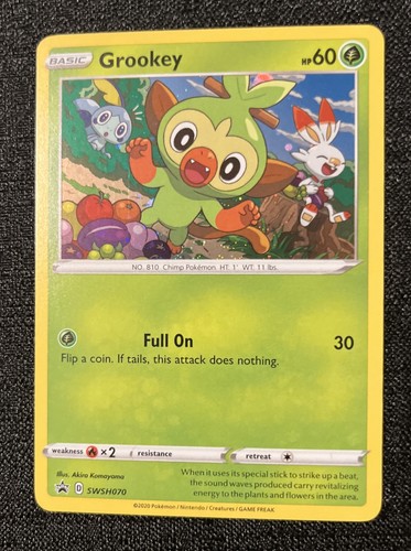 Grookey SWSH070 Cosmos Holo Sword & Shield Black Star Promo NM Pokemon TCG