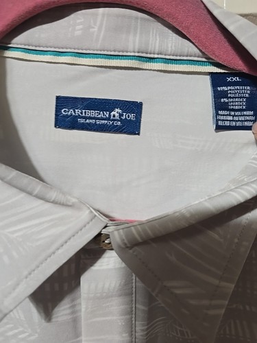 Camicia Caribbean Joe con bottoni manica corta casual Tropical Island XXL elasticizzata - Foto 6 di 12