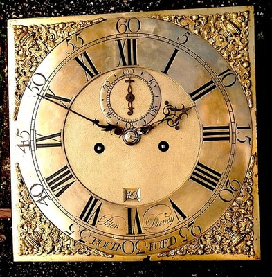 PETER DAVEY OF ROCHFORD 8 DAY LONGCASE CLOCK DIAL + movent 12iNCH C 1730