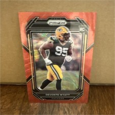 Panini 2022 Prizm Rookies Devonte Wyatt Rookie #377 Red Wave Prizm /149 Packers
