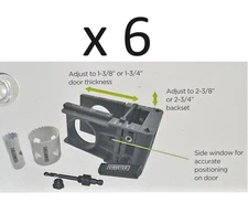 Master Mechanic Qty 6 DOOR LOCK INSTALL KITS Bi-Metal Hole Saws